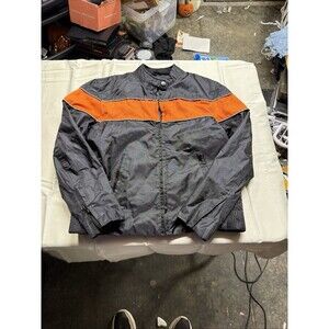 Harley Davidson Patch Leather Gallery Motorcycle Jacket Women M Broken Zip Pull!